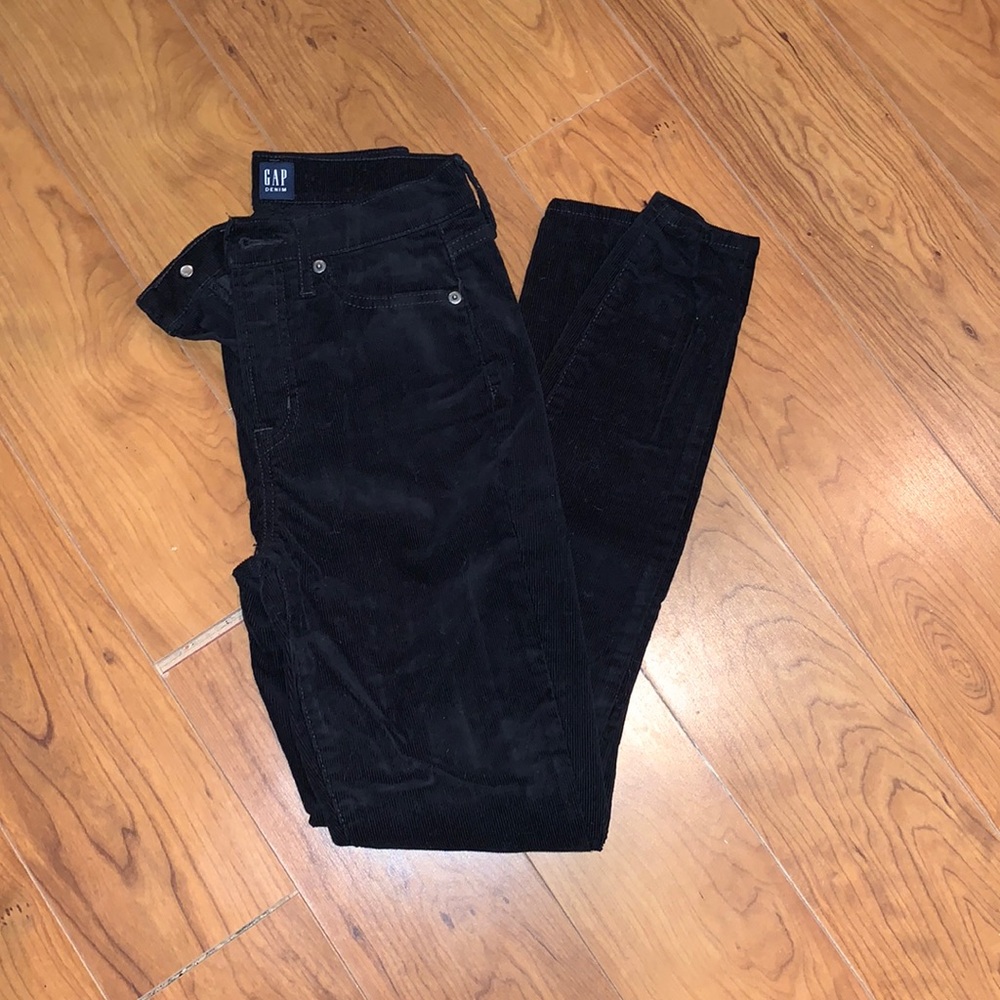 Gap skinny black corduroy jeans